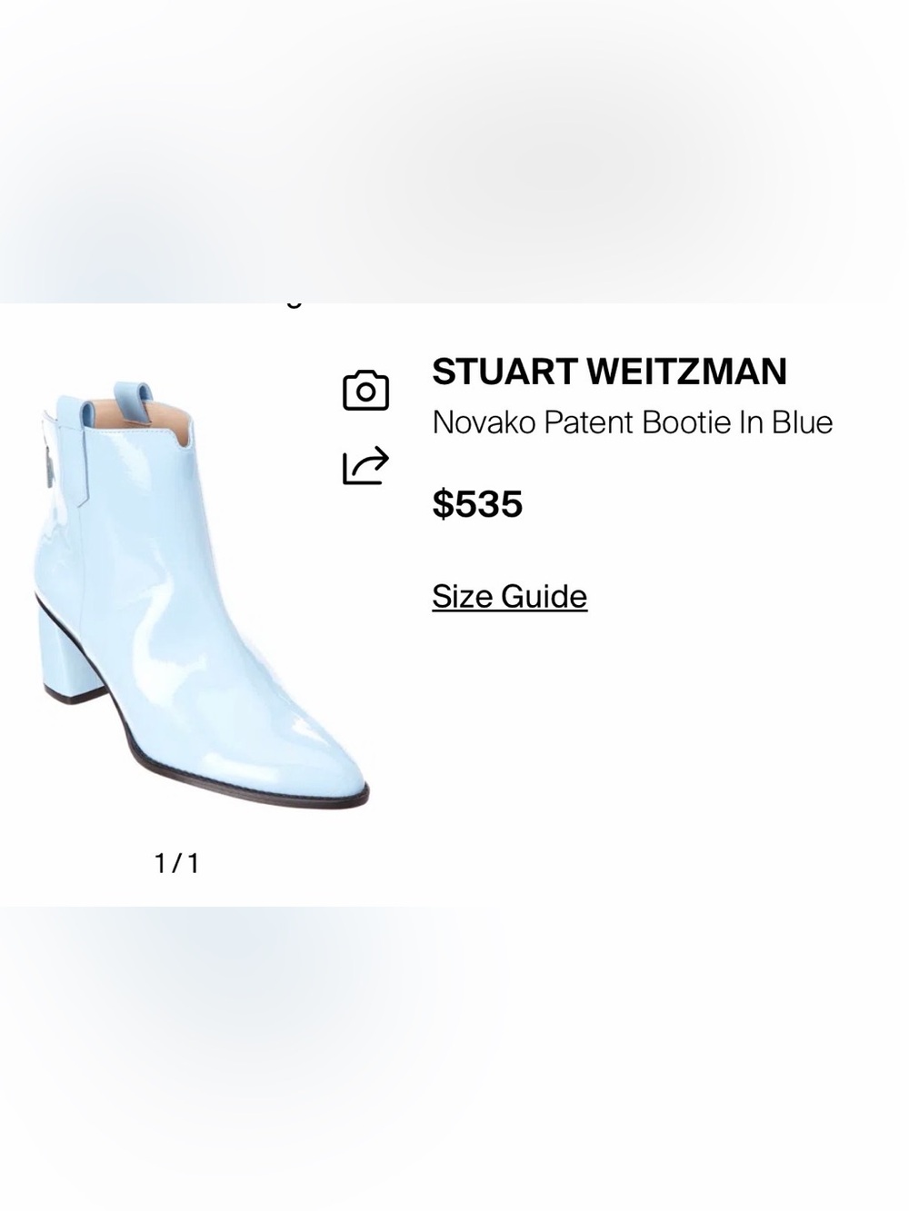 Stuart Weitzman Blue Patent Pointed Toe Bootie! Size 39 or 8.5 US flaws see pics